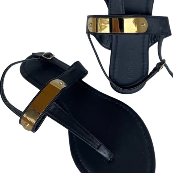 🌸4/$30🌸NWOB Le Chateau Sandals with Gold Embellishment - Picture 7 of 12